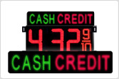 Cash/Credit Gas LED Signs